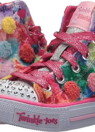 Светящиеся кеды Хайтопы Skechers Скетчерс Twinkle toes Pom Pom...