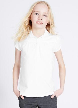 1, Трикотажная хлопковая школьная блуза рубашка поло Марк и сп...