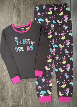 1, Хлопковая пижама Птички с аппликацией и вышивкой Gymboree Д...