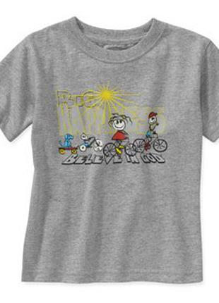 1, Серая хлопковая футболка с веселыми ребятами Big Heppiness ...