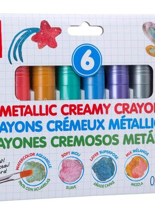 1, Мелки сливочные Alex 6 штук Creamy Crayons Metallic Оригина...