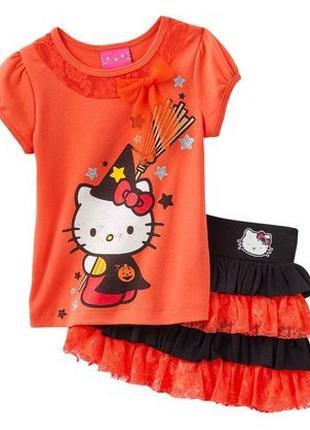 1, Комплект двойка футболка с Хелло Китти Hello Kitty и юбка с...