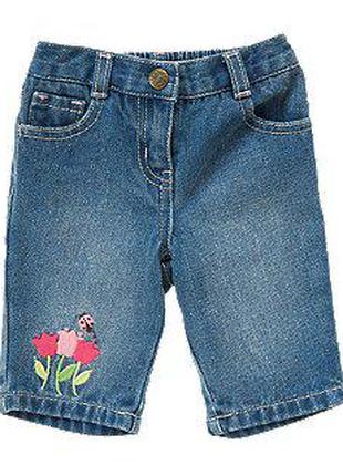 1, Капри джинсовые с вышитыми цветами Крейзи8 Crazy8 Размер 4Т...