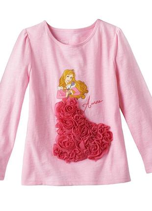 1,Нежно-розовый реглан Disney с объемной принцессой Авророй Au...