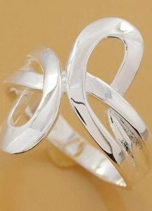 1, Закрученное кольцо с серебряным покрытием (9 размер)