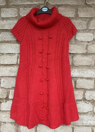 1, Стильное красное вязаное платье на девочку Крейзи8 Crazy8 Р...