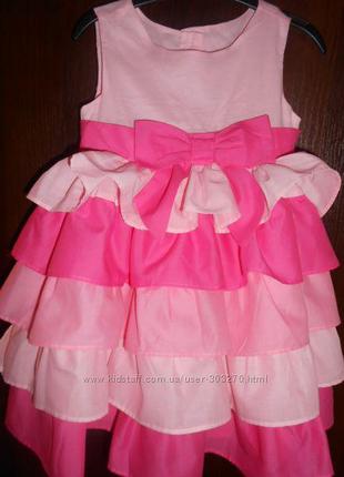 1. Ошатний рожевий пишний бавовняний поплін плаття Gymboree Дж...