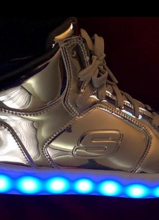 1, Кроссовки сникерсы с LED подсветкой 11 режимов Skechers Ene...