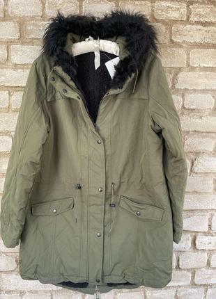 1, Стильна зимова жіноча куртка парка на шерпі Gina Оригінал Р...