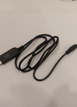 Кабель -преобразователь повышающий DC5-DC12V USB штекер 5.5х2.1мм