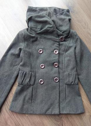 Натуральное итальянское пальто из шерсти и вискозы