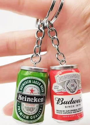 Брелок металл металлическая банка пива любителю пива Heineken ...