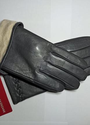 Женские перчатки натуральная кожа. цвет серый, темно-синий, ко...