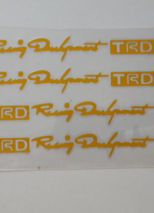 Наклейки на ручки авто TRD жёлтая