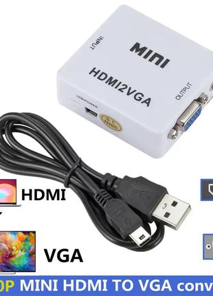 Адаптер HDMI to VGA, HDMI2VGA, переходник, конвертер