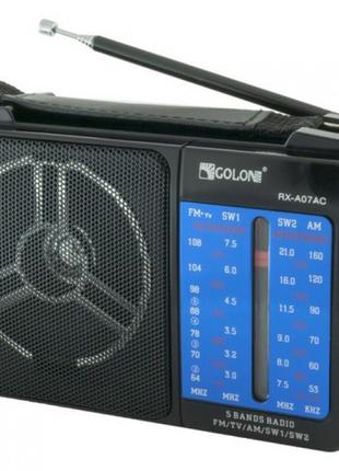 Портативный радио приемник GOLON RX-A07 AC от сети 220В Чёрный...