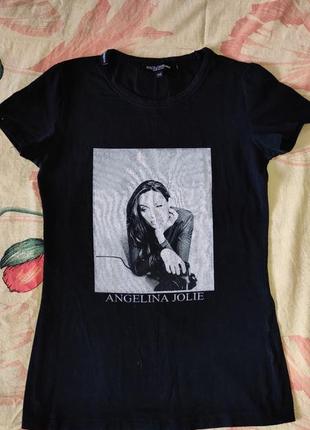 Чорна футболка angelina jolie анжеліна джолі