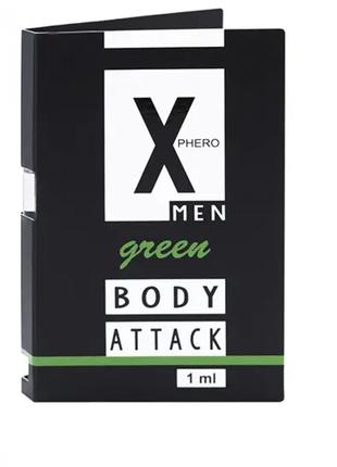 Духи с феромонами для мужчин X phero Men Green Body Attack, 1 ...