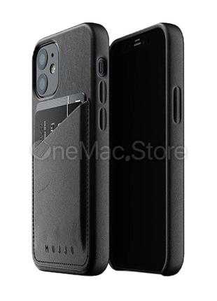 Чохол-гаманець шкіряний MUJJO для iPhone 12 mini (чорний/black)
