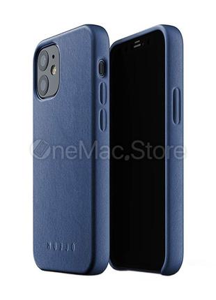 Чехол кожаный MUJJO для iPhone 12 mini (Monaco Blue)