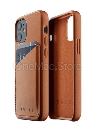 Чехол-кошелек кожаный MUJJO для iPhone 12 mini (коричневый/brown)