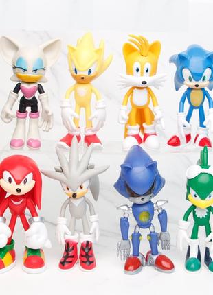 Игрушки фигурки Супер Соник набор Sonic the Hedgehog 8 шт