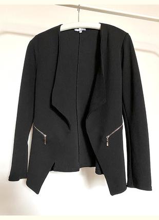 Eur 36-38 черный короткий кардиган пиджак накидка женский