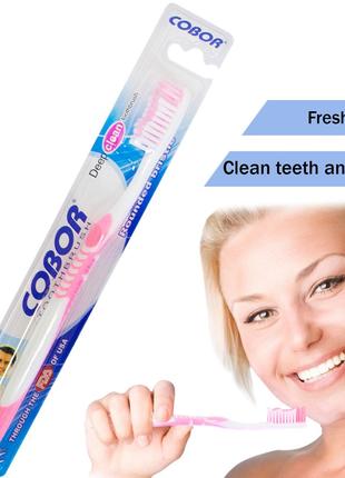 Щетка зубная для взрослых "Cobor toothbrush Е-608" Розовая, ма...