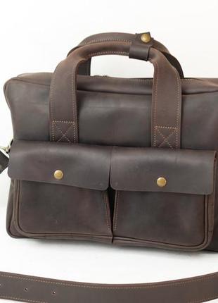 Мужская сумка "модель №49" винтажная кожа цвет шоколад