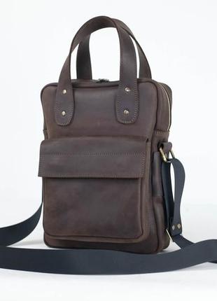 Мужская сумка "модель №41" винтажная кожа цвет шоколад