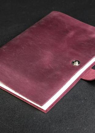 Блокнот в кожаной обложке формата а5 винтажная кожа цвет бордо