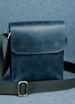 Мужская сумка "модель №40", винтажная кожа, цвет синий