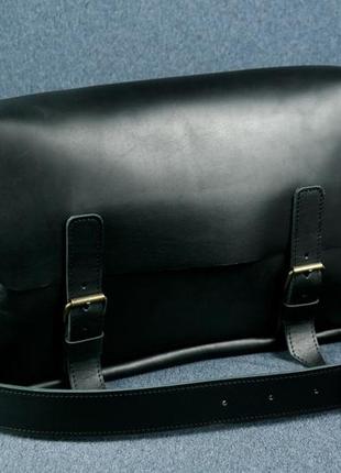 Мужская сумка "модель №48", кожа итальянский краст, цвет черный