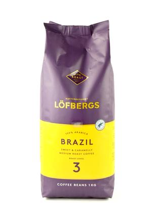 Кофе в зернах Lofbergs Brazil 1 кг Швеция
