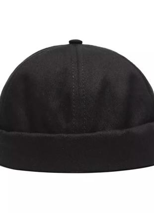 Коротка шапка міні біні, докер чорний 56-60р.