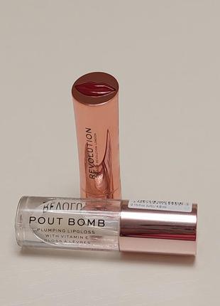Makeup revolution pout bomb plumping + satin kiss lipstick