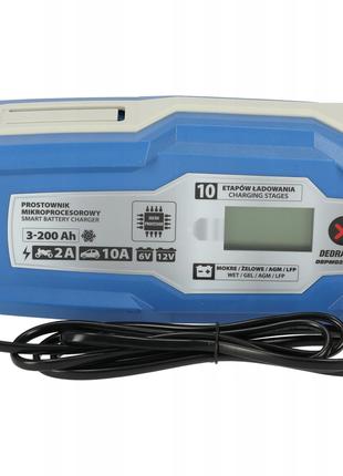Зарядний пристрій автоматичний Dedra Charger LCD 6V/12V 3Ah-200Ah