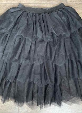 1,Черная нарядная очень пышная фатиновая юбка на девочку H&M; ...