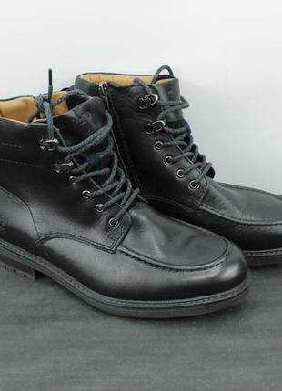Шикарні шкіряні черевики ботинки timberland black leather wate...