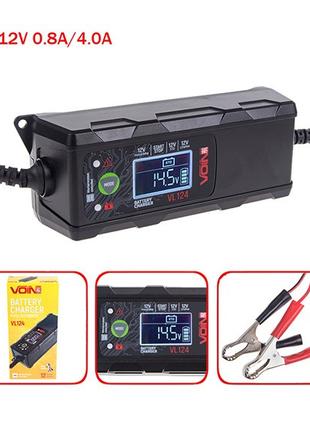 Зарядний пристрій VOIN VL-124 12V/4A/3-120AHR/LCD/імпульсний