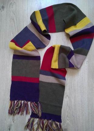 Актуальный стильный длинный шарф унисекс/яркий шарфик разноцве...