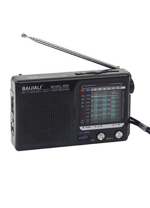 Радіоприймач BAIJIALI KK-9, FM/AM/SW, AAx2