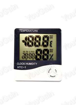 Термометр с гигрометром HTC-1 Lite (часы, будильник, календарь)