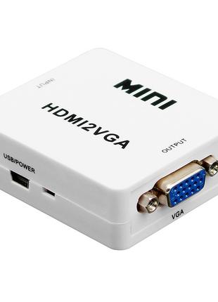 Конвертер видеосигнала HDMI to VGA + аудио переходник (4272)