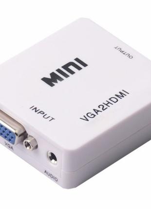Конвертер переходник видеосигнала VGA to HDMI + аудио (5027)