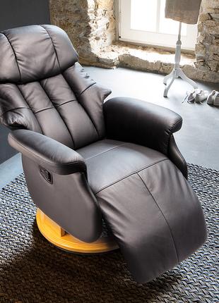 Комфортне крісло-реклайнер Relax Calgar L Chair Black стелаж Нату