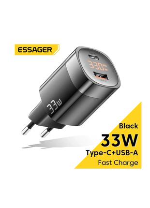 Быстрая зарядка ESSAGER 33W GaN PD QC зарядное устройство блок