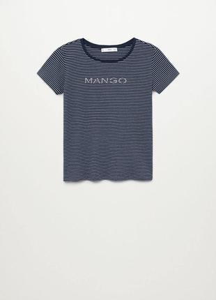 Mango футболка из органического хлопка с логотипом