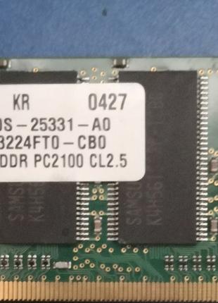 Оперативная память Samsung M470L3224FTO 256МБ DDR 266МГц SODIM...