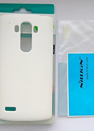 Чехол + пленка Nillkin для LG G4 накладка пластик белая